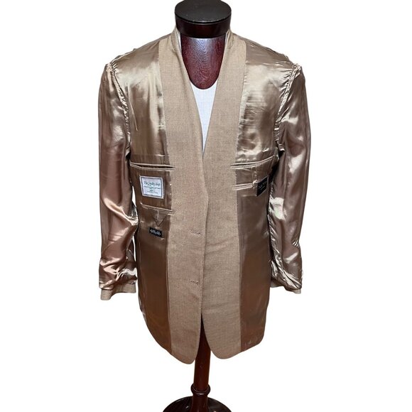 Jack Victor Noble CT Super 110s Wool Blazer Jacket Sz 40R Lt Tan Single Breasted - Picture 11 of 16